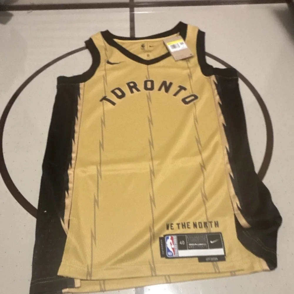 Nike NBA Toronto Raptors Gold Black Basketball Jersey Men's Size S
